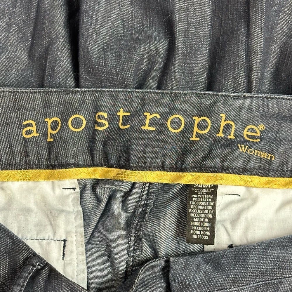 Apostrophe Womens Size 24WP Cuffed Denim Dark Blue Jeans - Picture 10 of 13